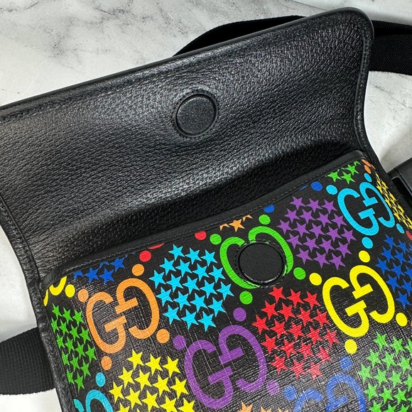 Gucci Psychedelic Belt Bag GG Supreme Monogram Crossbody Bumbag Slim Multicolor - Picture 13 of 16